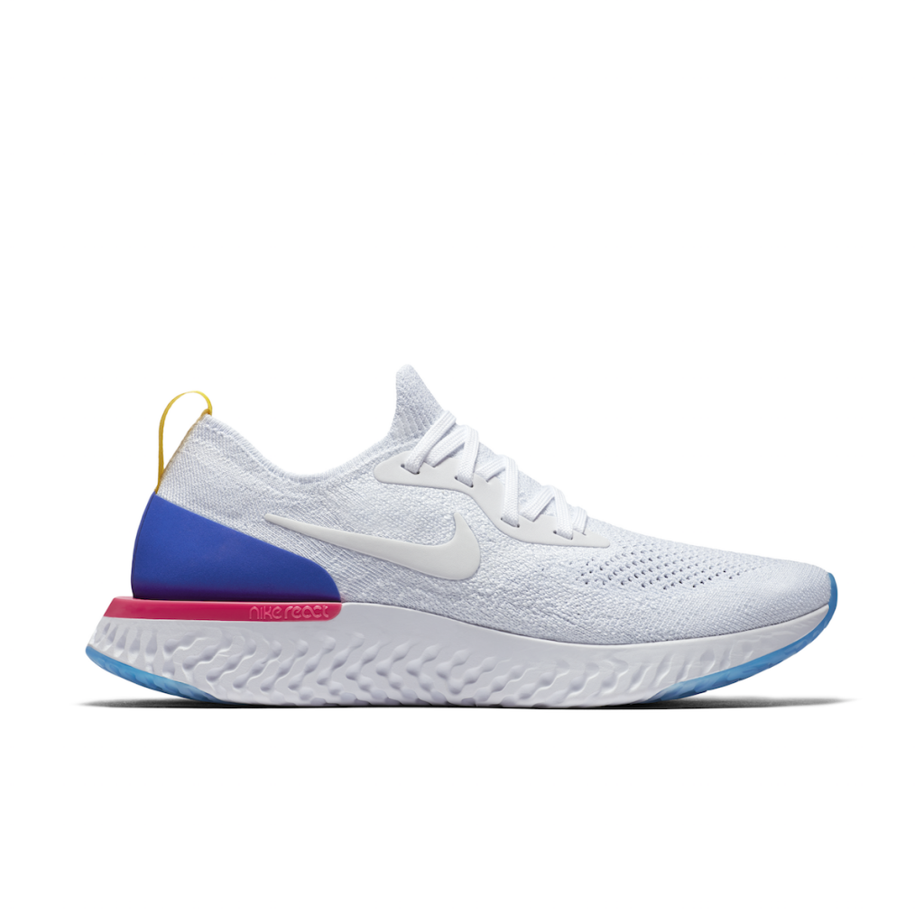 nike epic react flyknit white mens