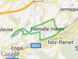 parcours awirs par château Chokier, rue de la Reine, Hena, côte du gaz, verger, tavalle