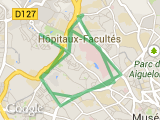 parcours Montpellier by night 17km