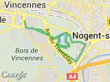 parcours 10 km Chateau Vincennes